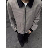 44.69Aidase American Retro Color-blocked Houndstooth Short Coat Men Trendy Spring Autumn Y2K High End Handsome Small Fragrant Apel Jacket aidase-shop