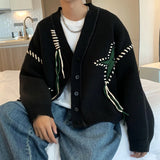 Aidase winter fits men Cardigan Men S-3XL Design Black Sweater All-match Teens Male Clothing Knitwear High Street Casual College Handsome Cool Kpop New aidase-shop