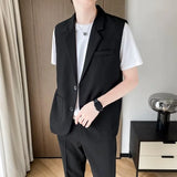 Aidase Suit Vest Men Slim Fit Fashion Social Mens Dress Vest Korean Business Casual Solid Color Vest Mens Office Formal Vest S-3XL aidase-shop