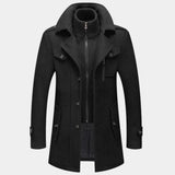 Aidase winter outfits men 2024 Casual Overcoat for Autumn Winter Men's Jacket Solid Color Fake Two Piece Zipper Buttons Coat Long Sleeves Leisure aidase-shop