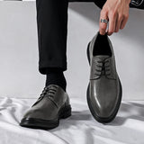 Aidase New Classic Mens Oxford Dress Shoes Black Gray Brown Genuine Leather Calfskin Men's Shoes Handmade Lace Up Formal Wedding Shoes aidase-shop