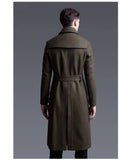 Autumn Winter Long Thick Warm Woolen Coat Men Double Breasted Luxury Elegant Chic England Style Wool Blends Overcoat aidase-shop