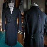 Aidase mens outfits Vintage Winter Men Woolen Overcoat Double Breasted Long Jacket Smart Casual Daily England Style Business Coat Custom Made