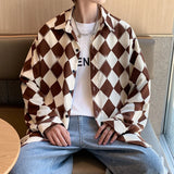 Aidase Casual Plaid Shirt Mens Clothing Blouse Fashion Long Sleeve Shirt Streetwear Harajuku Color Block Plaid Shirt Male Korean Shirts aidase-shop