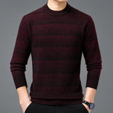 Men's Striped Knitwear Round Neck Straight Sleeve Pullover Fashion City Simple Warm Sweater aidase-shop