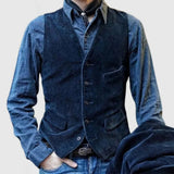 Aidase Corduroy Vest Jacket Men 2024 Spring Fashion Solid Color Single Breasted V Neck Waistcoats For Men Casual Sleeveless Vest Coats aidase-shop