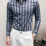 Aidase Man Shirt Formal Dress Oversize Shirts For Men Striped Office Luxury I Sale Elegant Slim Fit Cheap Things With Wholesale Xxl aidase-shop