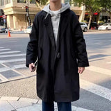 Aidase Autumn Winter Mid-length Windbreaker Men's Hong Kong Style Loose Large Size Over-the-knee Coat Korean Style Trendy Handsome Coat aidase-shop