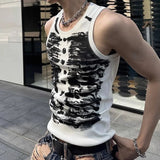 Aidase Mens Street Tie-Dye Tight-Fitting Sports Vest Genderless Sexy Fashion Youth Trendy Casual Printed Comfortable Vest Unisex aidase-shop