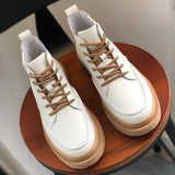 57.82Aidase New Men Genuine Leather Shoes Korean Trend Comfortable Loafer Men Shoes British Fashion Men High Top Sneakers New Moccasins Men aidase-shop