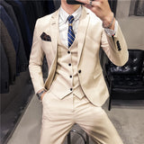 Aidase 6XL 7XL (Jackets+Vest+Pants) Male Korean Blazers Slim Check British Business Suit Men Three Piece Wedding Bridegroom Man Dress aidase-shop