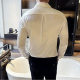 Aidase New Men's High Quality Stage Long-Sleeved Shirt, Men's Slim Fit Business Casual Shirt, Luxury Men Clothing M-4XL aidase-shop