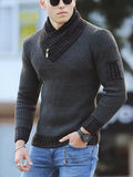 Aidase 2024 New Pullover American Men's Scarf Collar Sweater Knitted Sweater Long Sleeved Knitwear Men Women Spliced Sweater Jacket aidase-shop