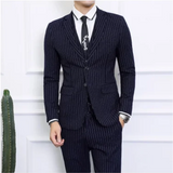 Aidase Men's Striped Suit Three-piece Large Size 6XL British Style Gentleman Business Banquet Wedding Host Fashion Quality Formal Suit aidase-shop