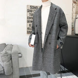 Aidase Long Winter Men's Coat Houndstooth Warm Wool Men's Long Coat Long Jackets For Winter Men 2024 New Korean Reviews Clothes aidase-shop