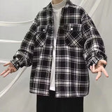 Aidase New Plaid Shirt Jacket Men Spring and Autumn Style Small Fragrance Workwear Jacket Cool Korean Version Trendy Baseball Uniform aidase-shop