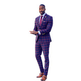 Aidase Classic Purple Plaid Men Tuxedos Vintage One Button Slim Fit Blazer Suits England Style Gentlemen Smart Casual Check Pants Set aidase-shop