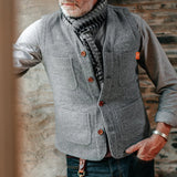 Aidase V-neck fashion suit wool vest, men's retro style solid color single-breasted vest, suitable for spring and autumn dinner suits aidase-shop