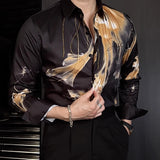 Aidase Flower Versatile Hot Diamond Color Contrast Shirt Camisas De Hombre New High Quality Luxury Rhinestones Shirt For Men Trend aidase-shop