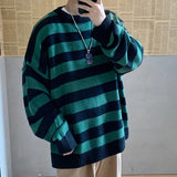 Aidase Winter Knitted Sweater Men Striped Sweaters O-Neck Pullover Male Harajuku Oversized Sweaters Women Couple Hop Jumper 2024 aidase-shop