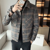 Aidase Male Coats Short Plaid Winter Sales of Men's Wool & Blends Jackets Clothing Fashion New in Vintage Aesthetic Harajuku Deals aidase-shop