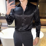 Aidase New Men's High Quality Stage Long-Sleeved Shirt, Men's Slim Fit Business Casual Shirt, Luxury Men Clothing M-4XL aidase-shop