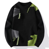 Aidase 2024 Patchwork Knitted Sweater Trend High Street Autumn Winter Warm Men's Tops Hip-hop Street Clothing Fishing Sports Pullover aidase-shop