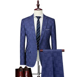 Aidase Plaid Suit Men Blazer Vest Pants Business British Style Wedding Dress Banquet High End Slim Fit Jacket Trousers 3 Piece Set aidase-shop