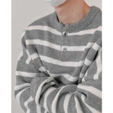 Knitted Light Luxury Pullovers Sweater Men Casual Vintage Henry Collar Striped Long Sleeve Tops Streetwear Autumn aidase-shop