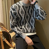 Aidase Thick Men's Knit Sweater Long Sleeve Loose Fit Knitwear Harajuku Original Vintage Clothing Deals Y2k Casual Pullovers Male