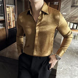 Aidase New Men's High Quality Stage Long-Sleeved Shirt, Men's Slim Fit Business Casual Shirt, Luxury Men Clothing M-4XL aidase-shop