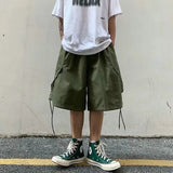 Aidase 2024 Summer Mens Cargo Shorts Loose Hip Hop Harajuku Straight Streetwear Bermuda Masculina aidase-shop