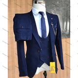 Aidase Solid Color Formal Men Suits One Button Peak Lapel Blazer Skinny 3 Piece Jacket Pants Vest Outfits Luxury Wedding Full Set Terno