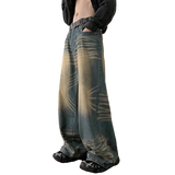 Trendy Hiphop Pants, Men's American Vintage Jeans, Spring Autumn Hip-hop Loose Wide Leg Pants Streetwear Pantalon Homme