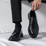 Aidase New Classic Mens Oxford Dress Shoes Black Gray Brown Genuine Leather Calfskin Men's Shoes Handmade Lace Up Formal Wedding Shoes aidase-shop