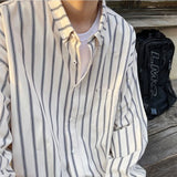 Aidase Japanese Literary Style Striped Shirt Men 2024 New Fashion High-end Long-sleeved Shirt Handsome Trendy Loose Casual Jacket Chic aidase-shop