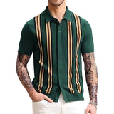 Aidase New Stripe Men Summer Shirt Hot White Print Knit Cotton Short Sleeve Tops Casual Daily Chic Luxury Tees Shirts Male Clothing aidase-shop