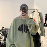 Men's Multi-color Casual Loose Large Size Sweatshirt Autumn New Printed Pattern Trendy Street Round Neck Long Sleeve Top aidase-shop