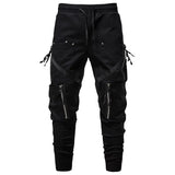 Aidase Men Y2K Cargo Pants Zipper Pocket Tactical Techwear Ninja Jogger Pants Black Fashion Streetwear Pants Punk Sweatpants Trousers aidase-shop