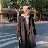 Aidase Autumn Winter Mid-length Windbreaker Men's Hong Kong Style Loose Large Size Over-the-knee Coat Korean Style Trendy Handsome Coat aidase-shop