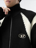 Y2K Knitted Cardigan Sweater Men Vintage Streetwear Coat Male Hip Hop Korean Jumpers Jacket Turtleneck Patchwork Zipper aidase-shop