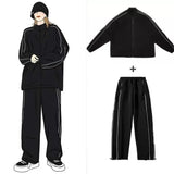 Aidase Men's Sets New Casual One-piece Suit Male Sportswear Women Suits Overalls Trousers Loose Fleece Zipper Long Sleeves Jacket Pants aidase-shop