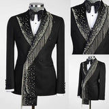 Aidase Wedding Men's Suits Tailored Blazer Beads Pearls Tassels Luxury 1-Piece Designer Customized Plus Size Tuxedo Trajes Para Hombre aidase-shop