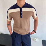 Aidase New Stripe Men Summer Shirt Hot White Print Knit Cotton Short Sleeve Tops Casual Daily Chic Luxury Tees Shirts Male Clothing aidase-shop