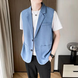 Aidase Suit Vest Men Slim Fit Fashion Social Mens Dress Vest Korean Business Casual Solid Color Vest Mens Office Formal Vest S-3XL aidase-shop