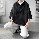 Aidase Summer Hooded Short Sleeve T-shirt Korean Fashion Tshirt Y2K Streetwear Oversize Tee Tops Drawstring Men Clothing 5XL-M aidase-shop