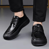 Aidase Autumn Winter Cow Leather Loafers for Men Fashion Casual New Designer Warm Cotton Shoes Male Black Lace Dress Shoes Man aidase-shop