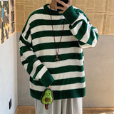 Aidase Winter Knitted Sweater Men Striped Sweaters O-Neck Pullover Male Harajuku Oversized Sweaters Women Couple Hop Jumper 2024 aidase-shop