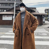 Aidase Lamb Wool Big Thickened Long Coat Men's Winter Particle Wool Large Size Padded Jacket Hong Kong Style Unisex Warm Windbreaker aidase-shop