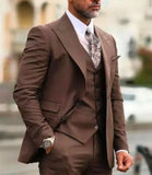 Aidase Classy Brown Men Suits Wedding Tuxedos For Bridegroom Wear Formal Blazer Custom Three-Piece Jacket+Pants+Vest Trajes De Hombre aidase-shop